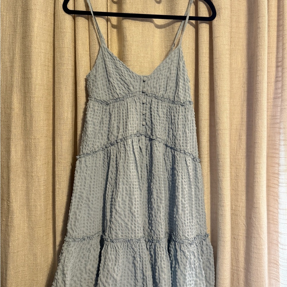 Aeropostale Blue Tiered Smocked Sundress